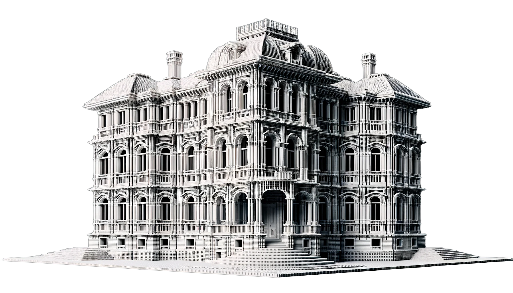 Incisione di un palazzo storico